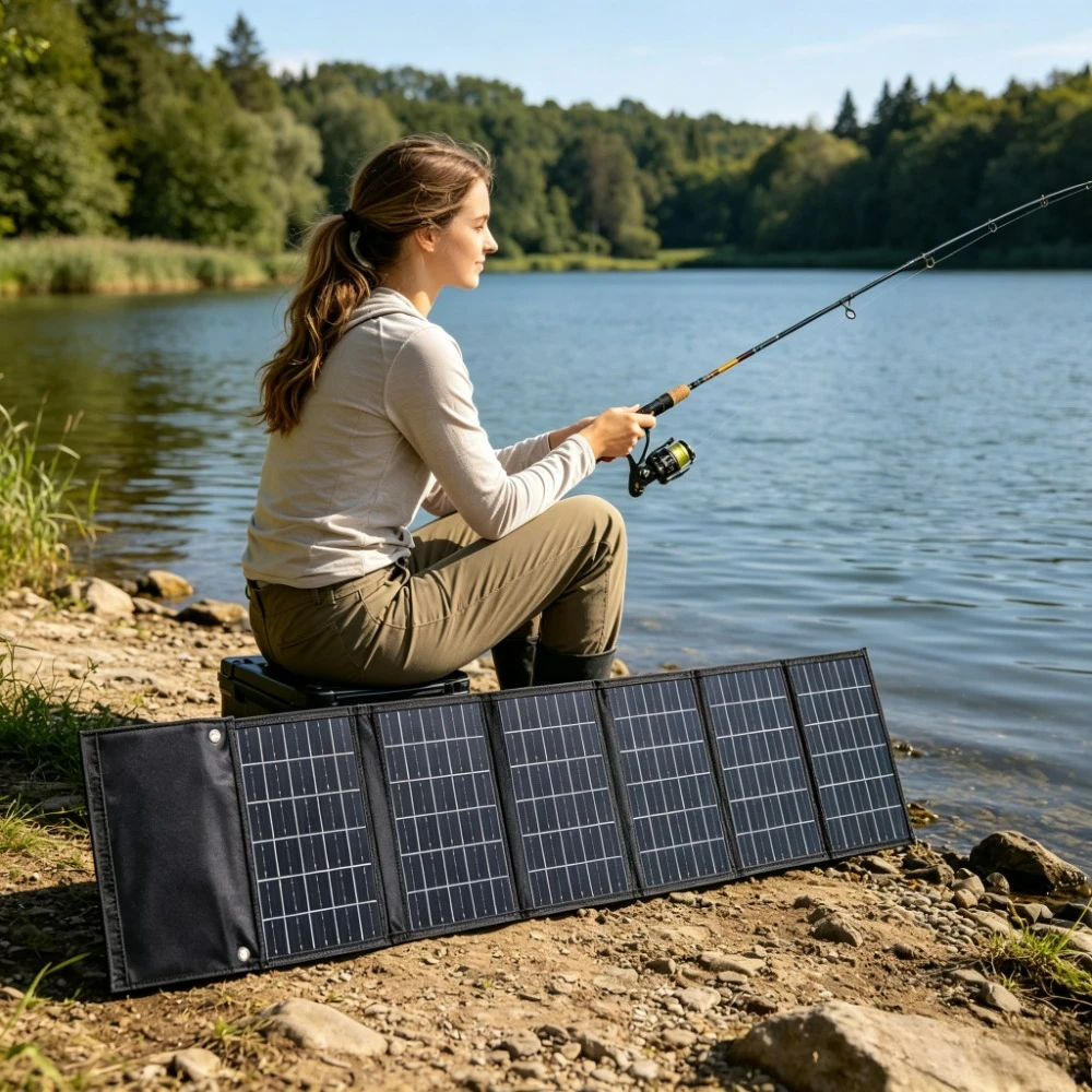 50W 90W Foldable Waterproof Solar Charger Portable Solar Power Bank Dual USB DC Output With Carry Handle For Travel Camping