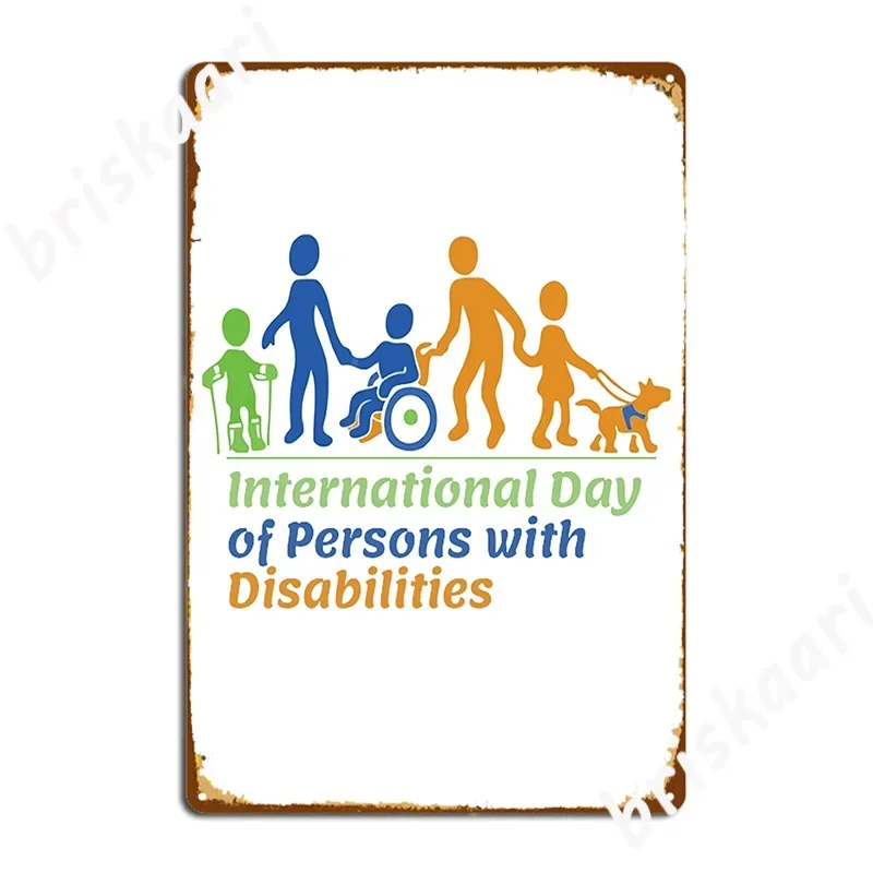 International Day Of Persons With Disabilities Metal Sign Wall Decor Design Wall Cave Mural Tin Sign Posters