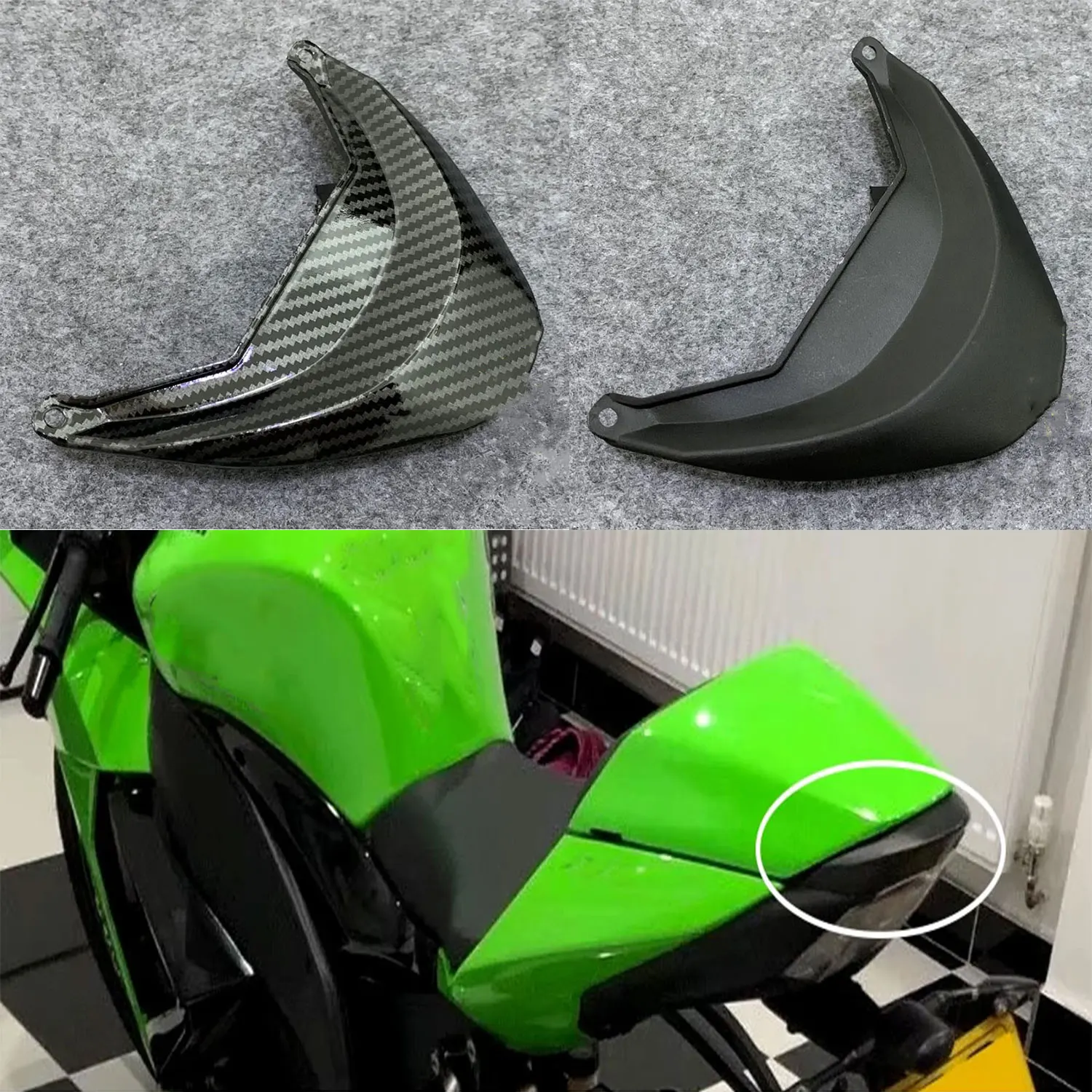 

For Kawasaki Ninja ZX10R ZX-10R 2008 2009 2010 ZX 10R Motorcycle Rear Tail Light Cover Fairing Panel Upper Seat Cowl Accessories