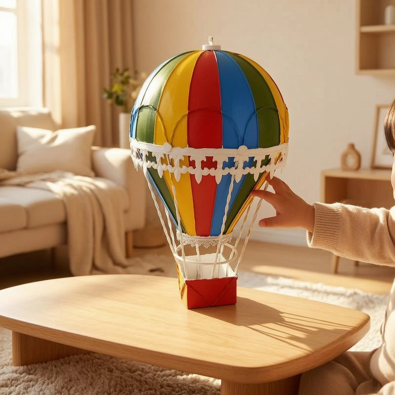 Hot Air Balloon Hanging Ornament Collectible Hot Air Balloon Ornament Gift-Ready Lightweight for Cafe, Photo Display
