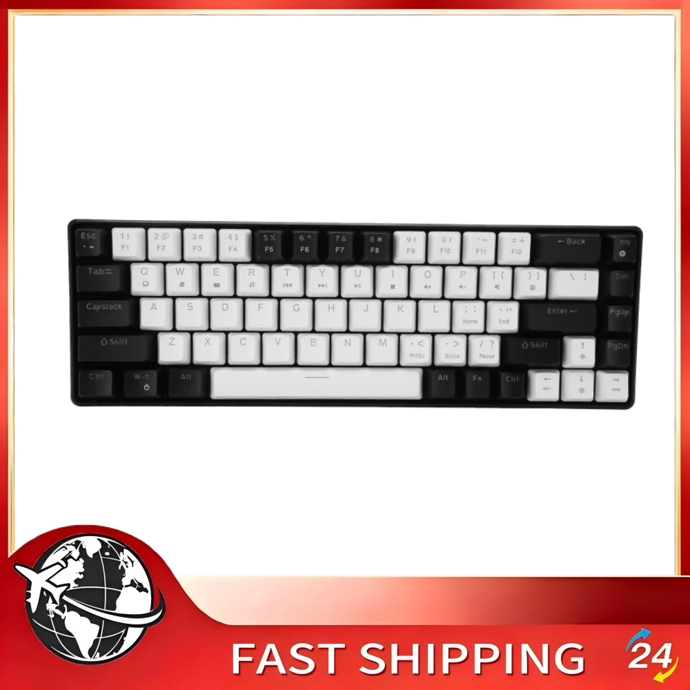 68 Key Mechanical Keyboard RGB Light Double Color Gaming Keyboard for Home Dormitory Internet Bar Mechanical Gaming Keyboard