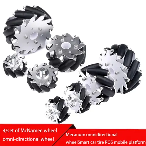 4 pezzi/1 set di McNum ruota omnidirezionale ruota smart car pneumatico 100mm 127mm Mecanum ruota omnidirezionale ROS piattaforma mobile