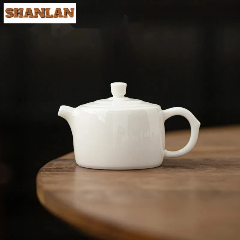 100ml Boutique Sheep Fat Jade Porcelain Teapot Creative Small Pot Household Tea Soaking Kettle with Filter Cha Supplies Ornament