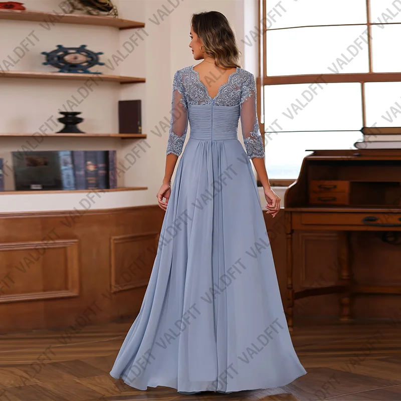 Customized Long Dusty Blue Mother of the Bride Dresses for Weddings Party Dress Vestidos De Festa