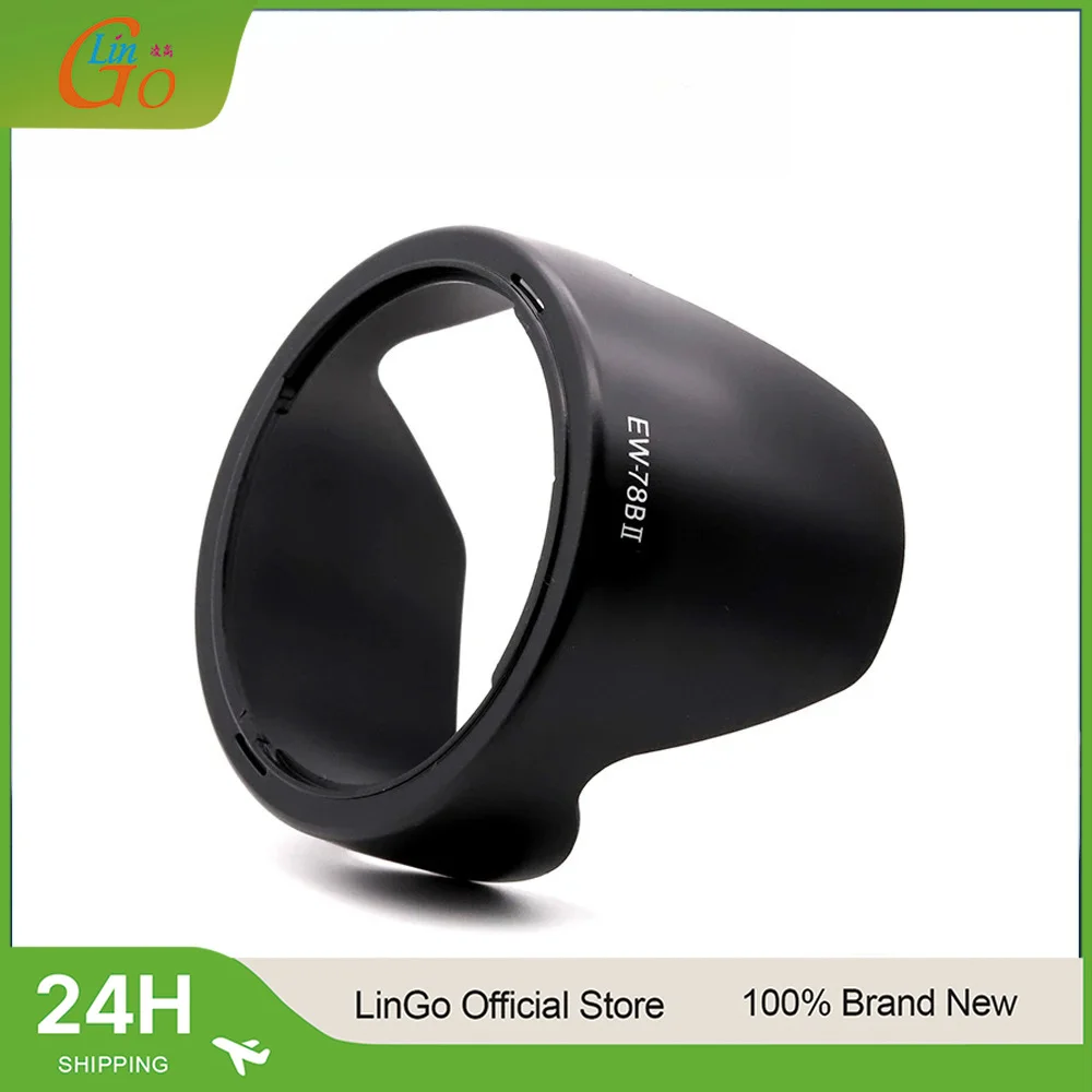 LinGo EW-78B II Lens Hood For Canon EF 28-135mm f/3.5-5.6 IS USM Bayonet Mount Lens Hood