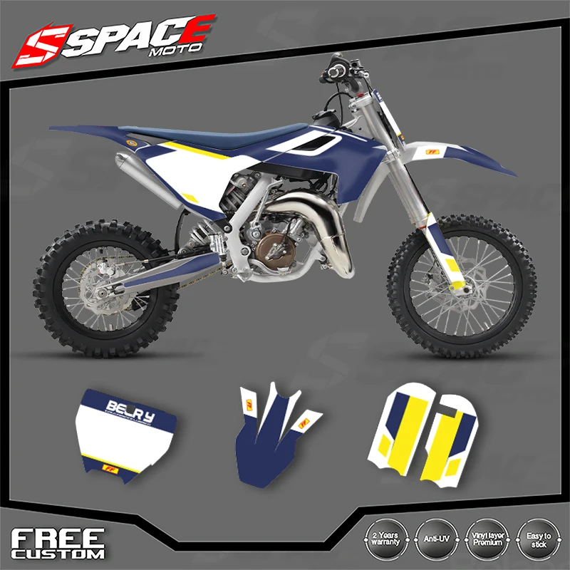 

SPACE Custom Team Motorcycle Graphics Background Decal Stickers Kits for Husqvarna TC65 2016-2023
