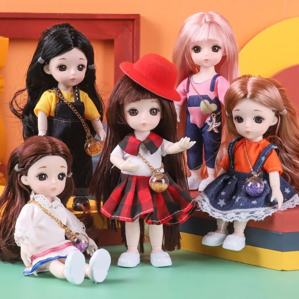 New Birthday Gift 1/12 BJD Doll Toys for Children Girls BJD 3D Eye PVC Face Clothes Accessories16cm 13 Movable Joints