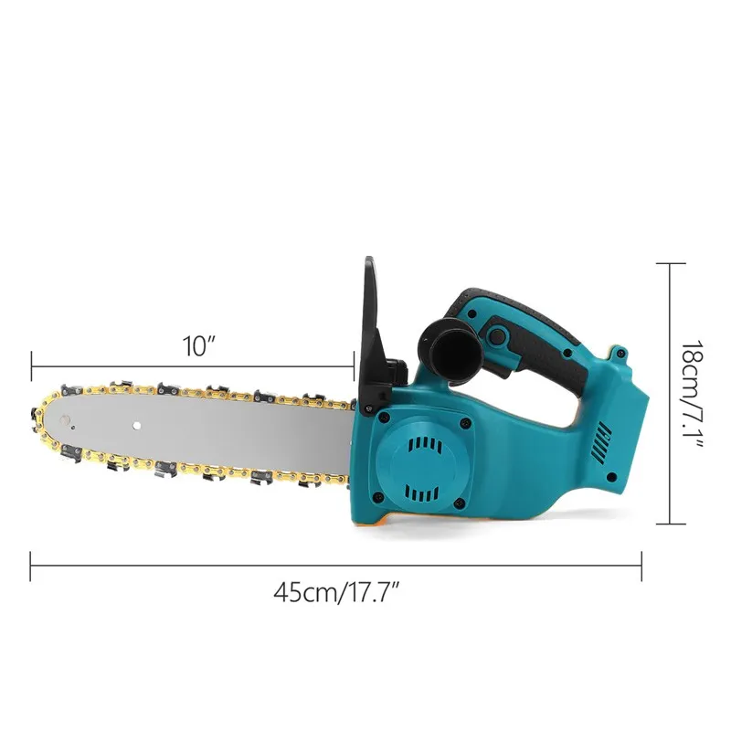 10 inch Cordless Electric Saw Chainsaw Brushless Motor Woodworking Logging Cutter Pruning Garden Tool For Makita 18V Battery