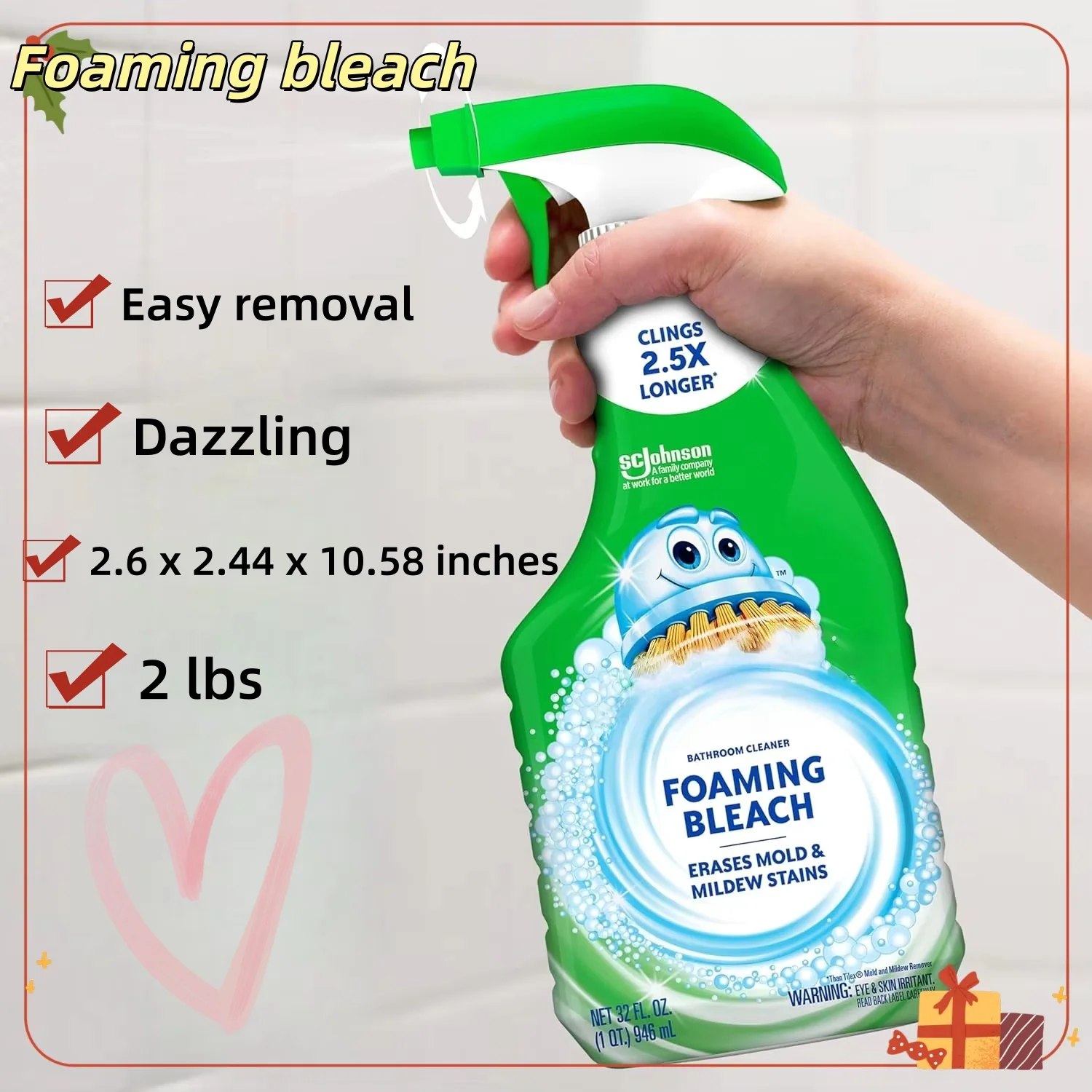 

Быстроспенивающийся дезинфицирующий спрей — удаляет плесени и плесени для душевых вещей | Очиститель и пятновыводитель для ванной комнаты