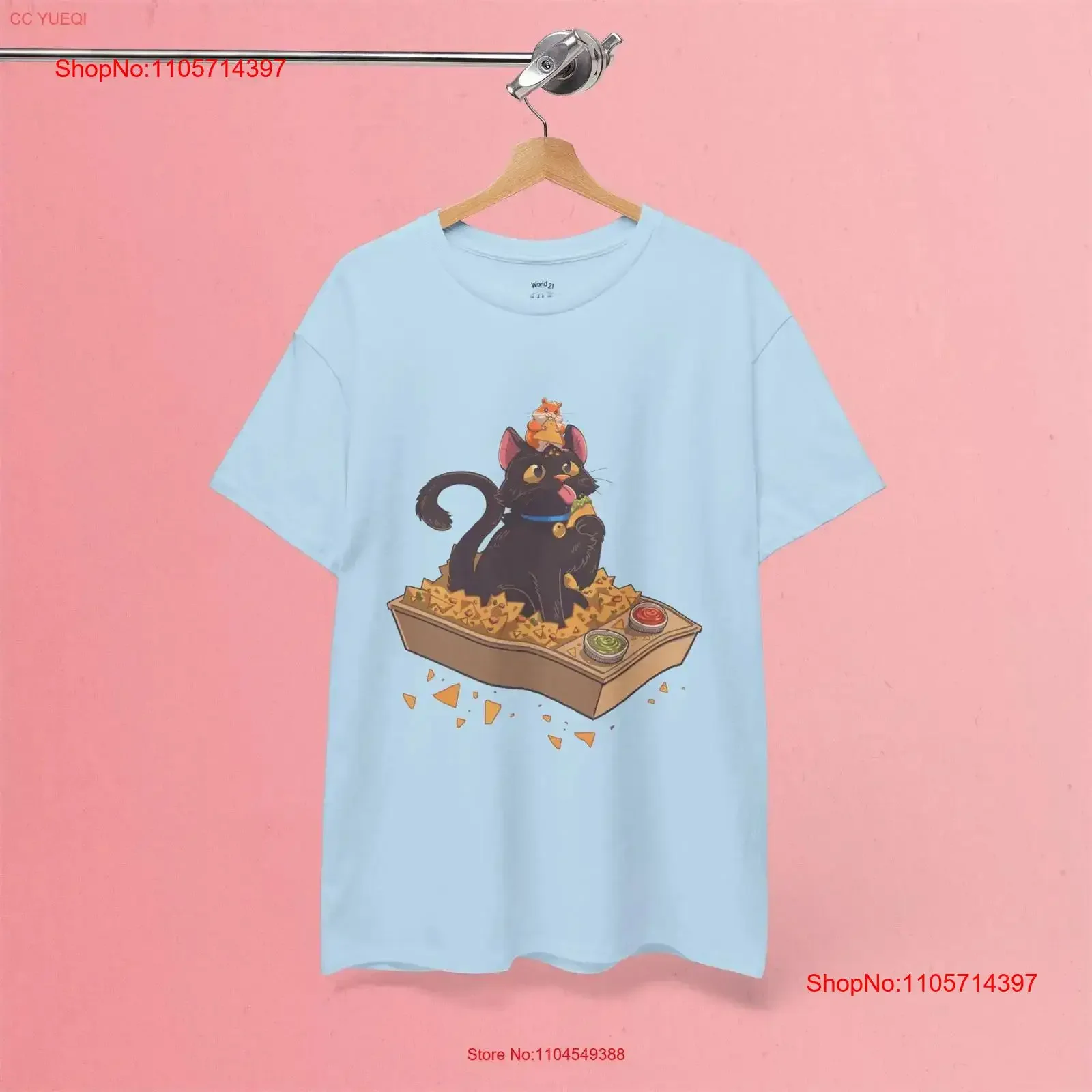 Nacho Cat T Shirt Lover Cute Foodie s Kitten Funny Food vintage Washed Unisex Comfortable designer clothes Breathable homme