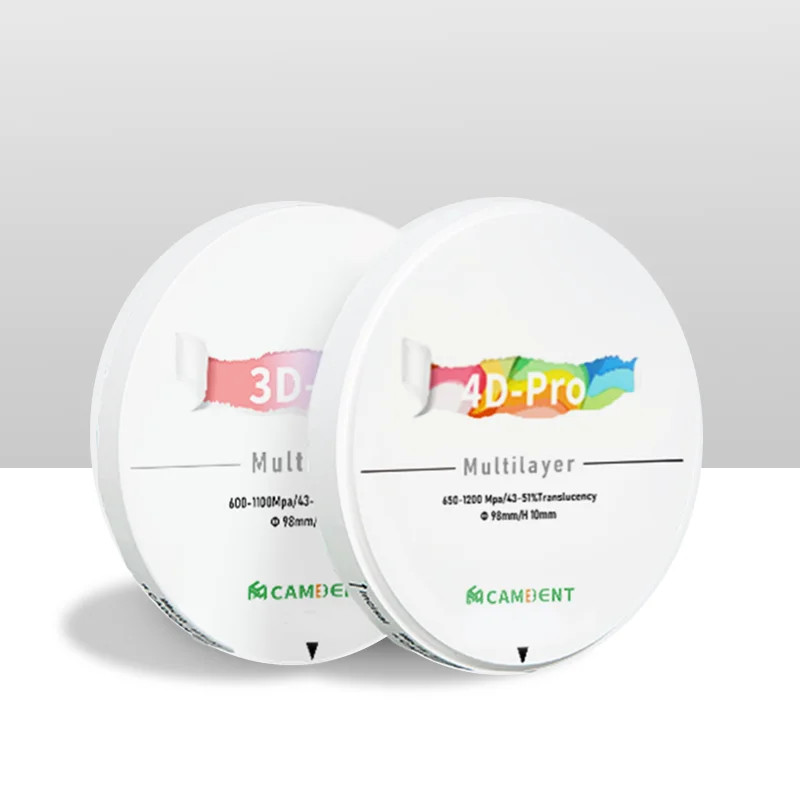 كتل زركونيا عالية الشفافية 98 مم، مواد طحن من سلسلة 4D لطحن CAD/CAM، زركونيا متعددة الطبقات فائقة القوة #3