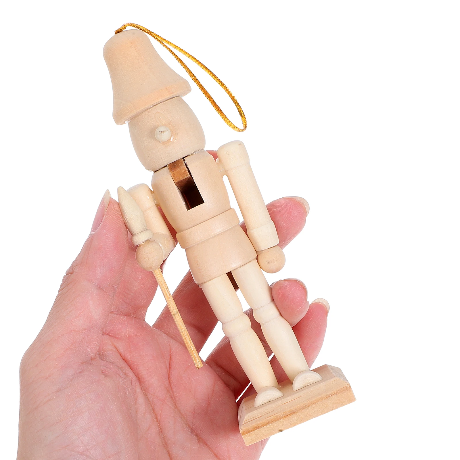 

6Pcs Nutcracker Christmas Decor 12.5cm Unfinished Wood Soldier Paintable DIY Holiday Craft Blank Puppet Christmas Nutcracker