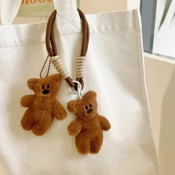 New Plush Cartoon Cute Crooked Head Plush Bear Cute Keychain Pendant Bear Doll Schoolbag Pendant