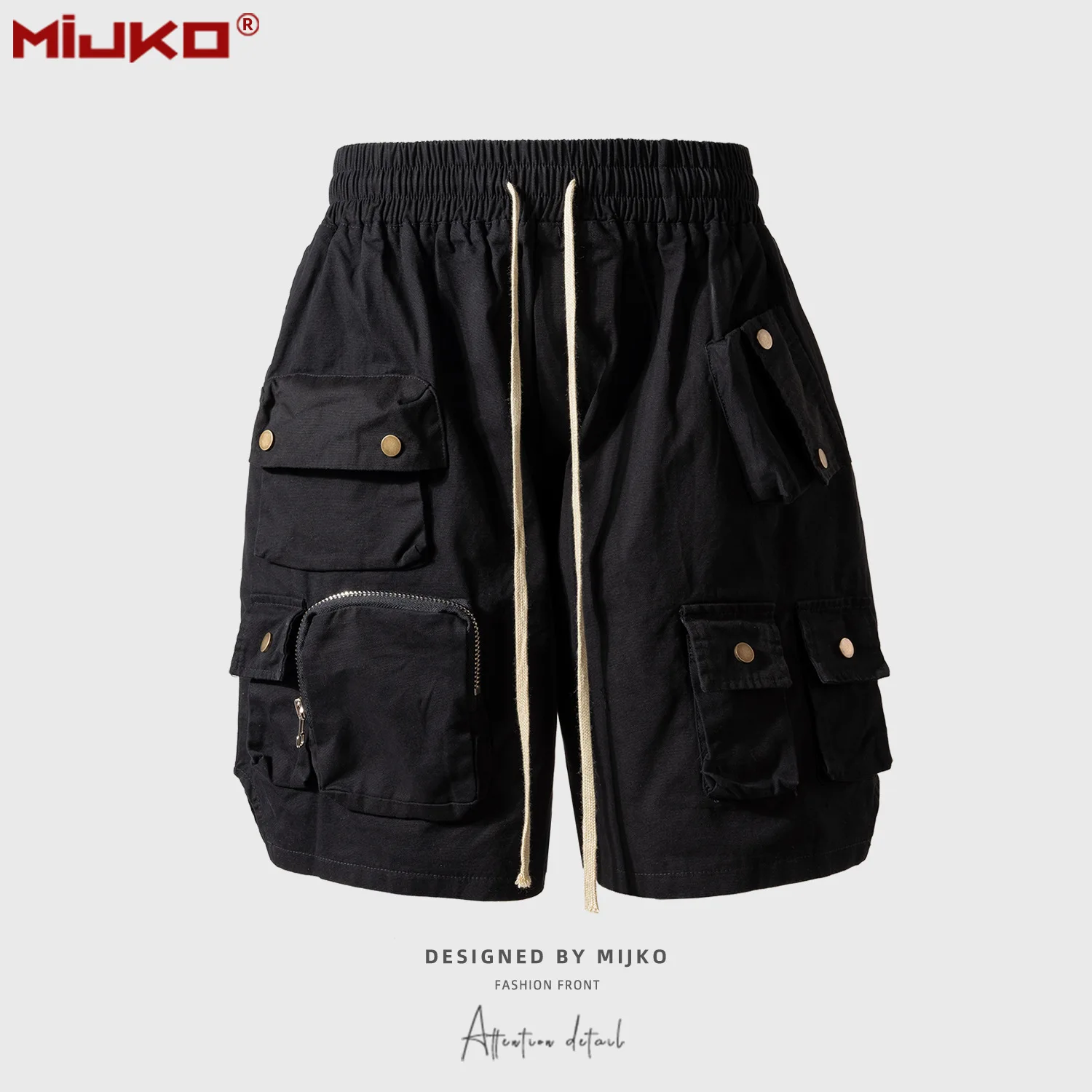 MIJKO Black Army Green Shorts Hip Hop Y2K Streetwear Cargo Shorts Multi Pockets Tactical Fashion Man Shorts Harajuku Pants 2025