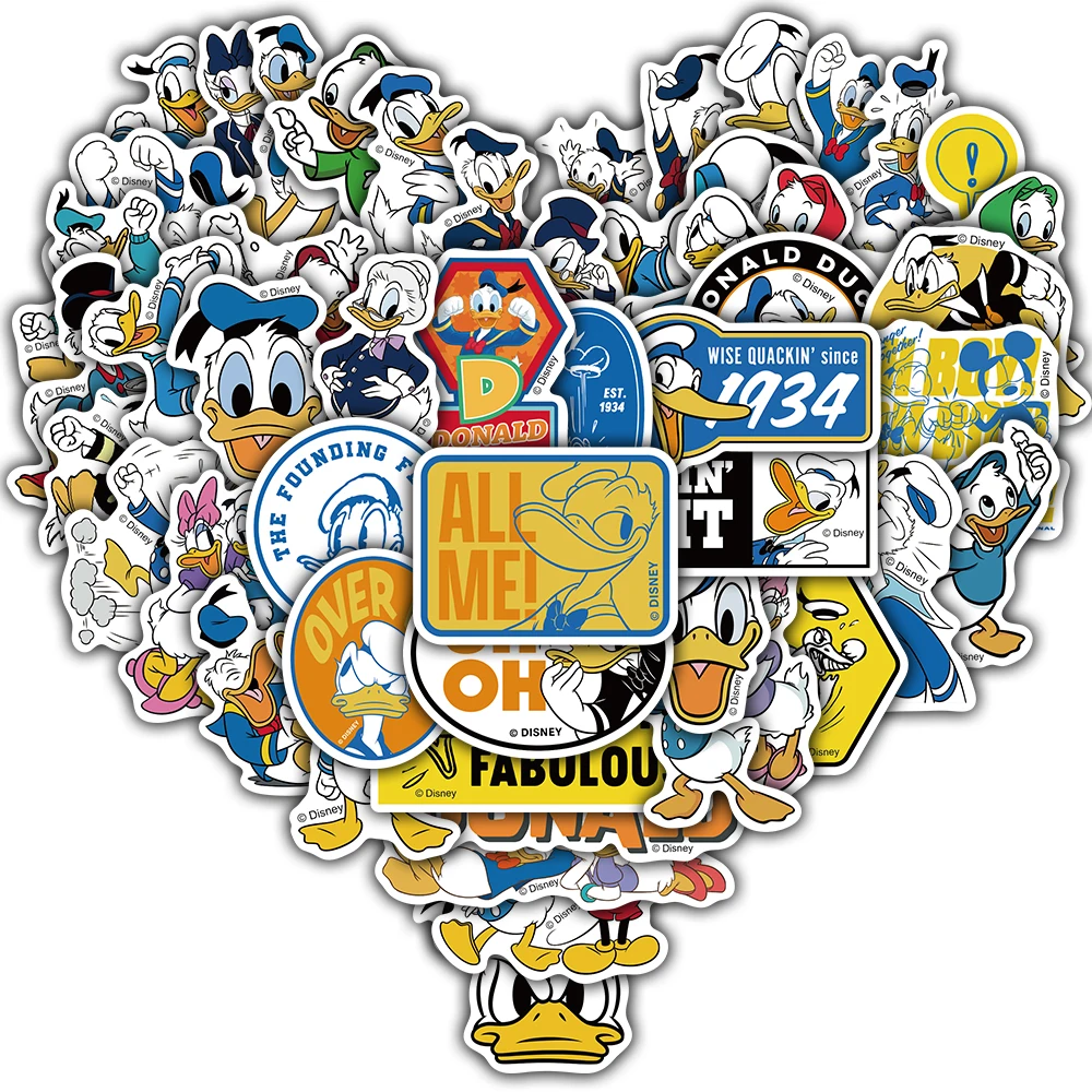 50 قطعة ديزني دونالد داك ملصق الكتابة على الجدران محمول الأمتعة حقيبة دراجة نارية دراجة حقيبة سيارة Pegatinas بار ملصقات #1