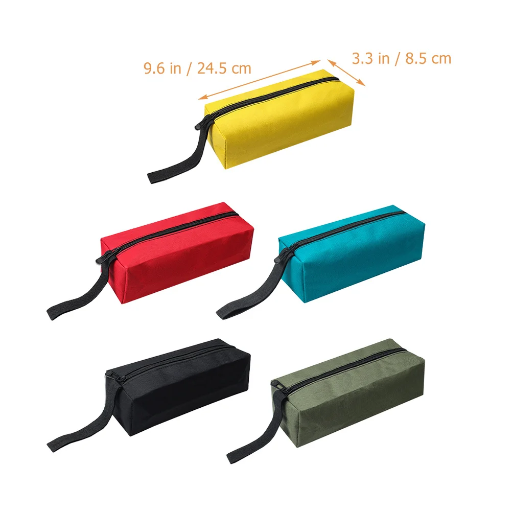 5Pcs Waterproof Oxford Cloth Tool Pouch Small Zipper Organizer Utility Storage Bags for Hardware Tools Tool Pouch