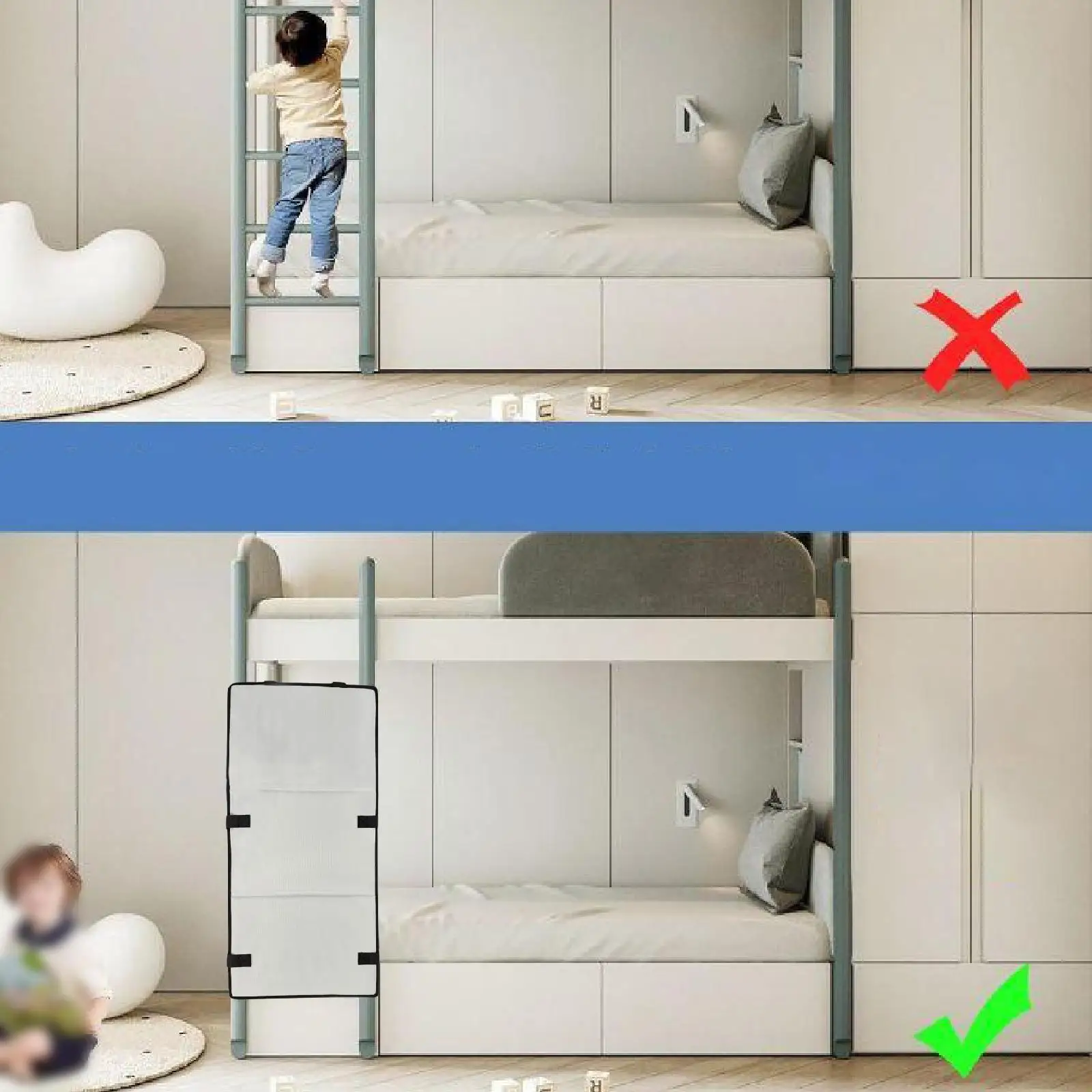 

Kids Bunk Bed Ladder Cover Accessory Oxford Fabric and PVC Versatile 79x39cm