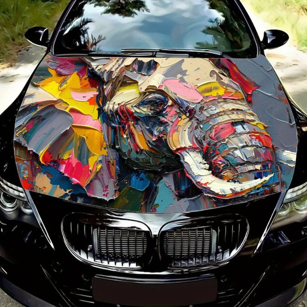

Elephant animal shape car hood sticker, show unique taste, car vinyl wraps suitable for all kinds of cars