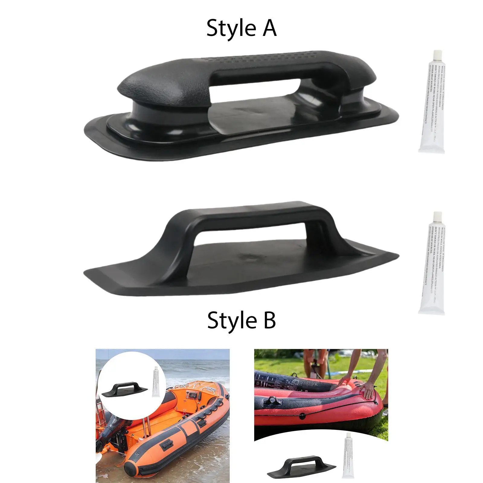 قارب قابل للنفخ للسكك الحديدية البحرية مقبض انتزاع درابزين PVC ملحق بديل خفيف الوزن لصيد قوارب الكاياك والطوف #3