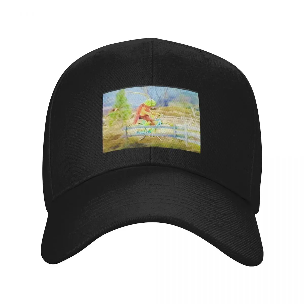 Kermit riding his bicycle on Emmet Otter's Jug Band Christmas Baseball Cap Sun Cap Funny hats Hip Hop Baseball Men Women's