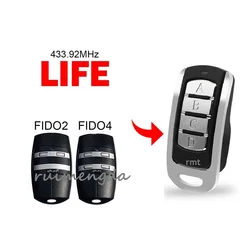 LIFE FIDO 2 Remote Control LIFE FIDO2 FIDO4 Garage Door Opener Remote Control 433.92MHz Rolling Code 4 Buttons Transmitter Key