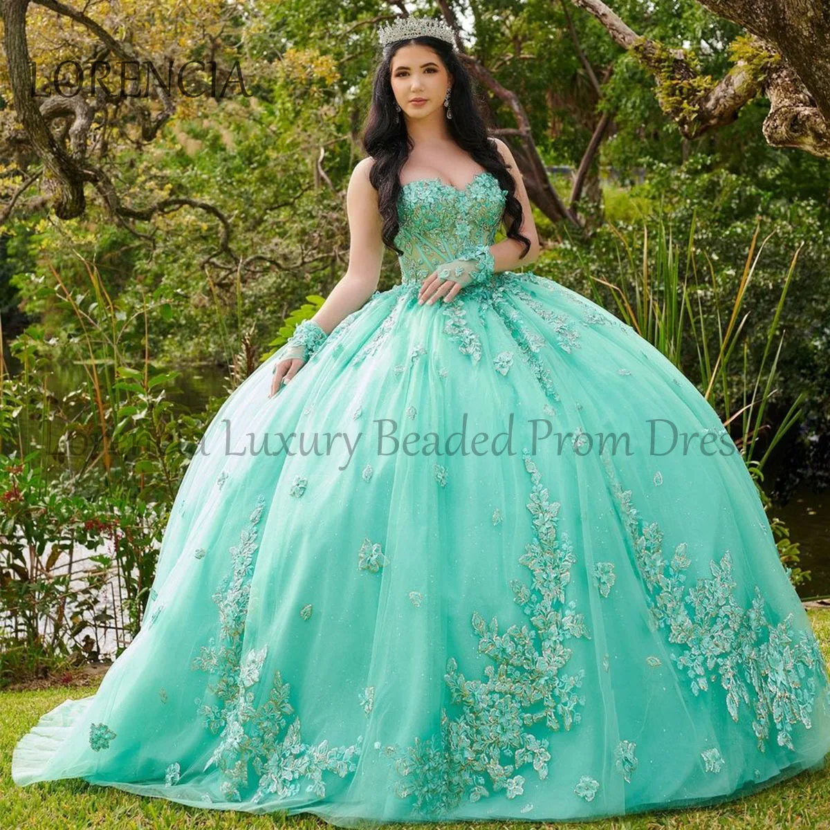 Vestidos Quinceanera sem mangas com apliques, Sweet 16, Prom Party, vestidos de baile formais, Miçangas mexicanas, 16, 15, 2024