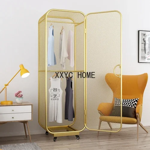 

GY Single-Door Wardrobe Iron Children's Bedroom Economy Small Apartment Wardrobe Nordic Light Luxury Clothing Cabinet