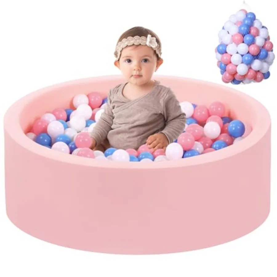 

Wilwolfer Foam Ball Pit for Toddlers with 100 Balls Large Baby Ball Pit for Babies with Soft Memory Sponge Indoor Outdoor Baby