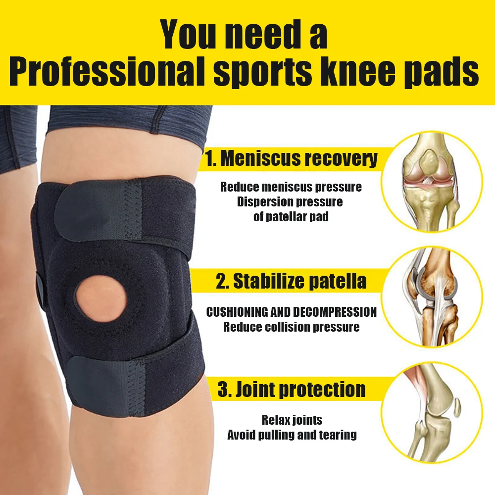 2 Pieces of Adult Knee Pads, Knee Compression Sleeves, Knee Pads, Basketball Training Safety Protection, Anti-collision Sports