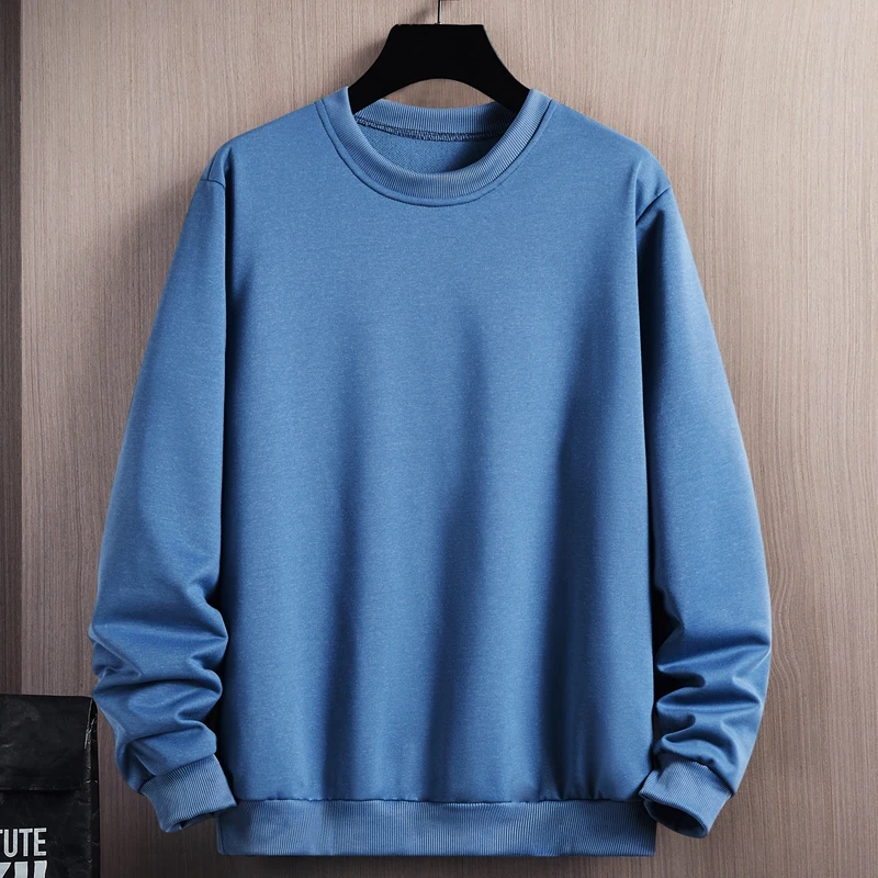 Spring Autumn Men's Solid Crew Neck Pullover Long Sleeve Casual Sports T-shirt Hoodies Fashion Vintage England Style Tops