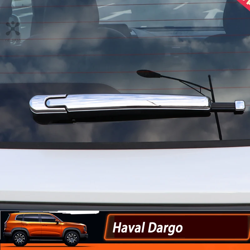 

For GWM Great Wall Haval Dargo 2022 2021 2023 Car Wind screen Trim ABS Chrome Rear Glass Wiper Nozzle Cover Tail Window Frame
