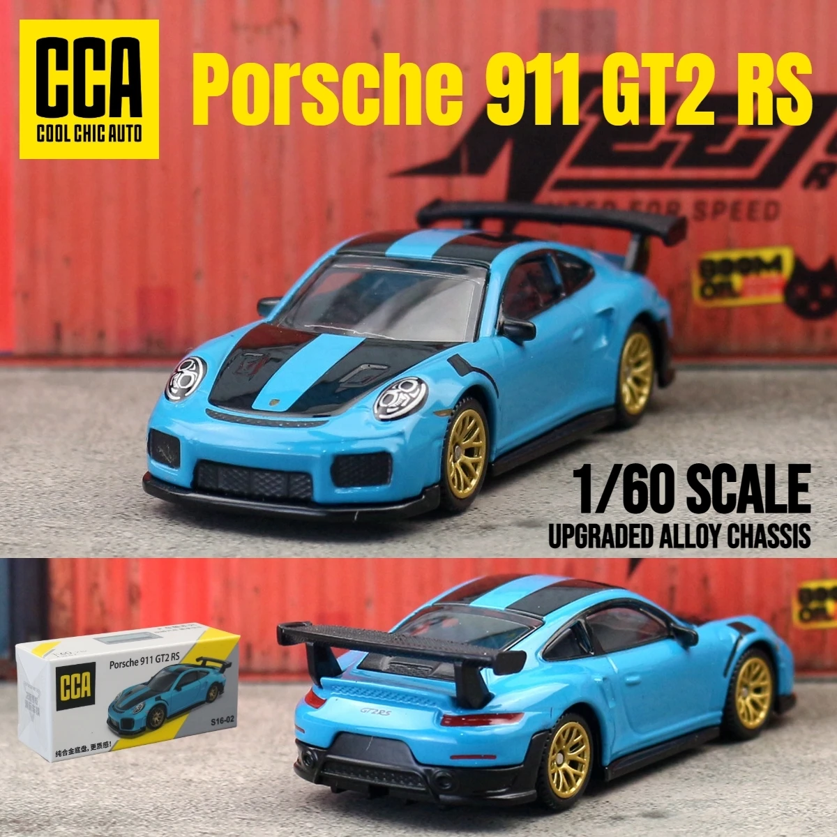 1/60 Porsche 911 GT2 RS Toy Car Model CCA MSZ 1:64 Diecast