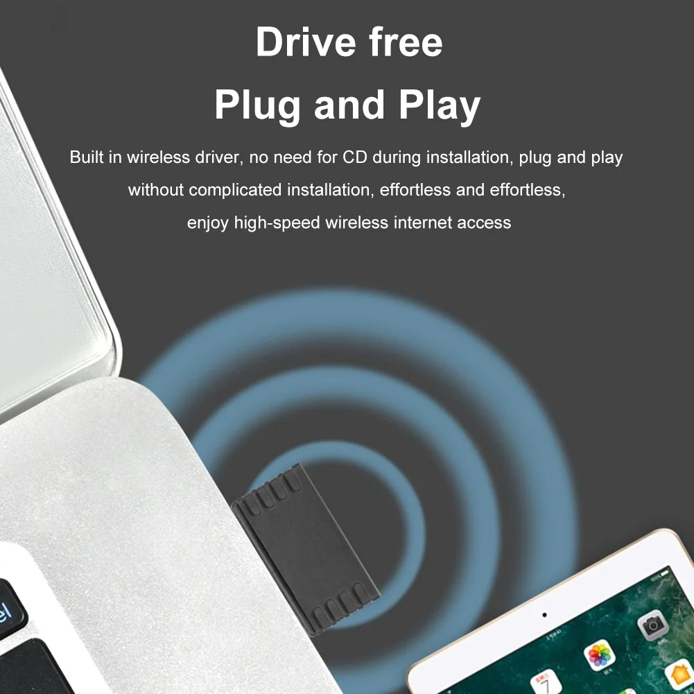 

WIFI6 Mini WiFi Dongle Free Drive 2.4GHz Wireless External Receiver 286.8Mbps 802.11b/g/n/ax for PC Laptop