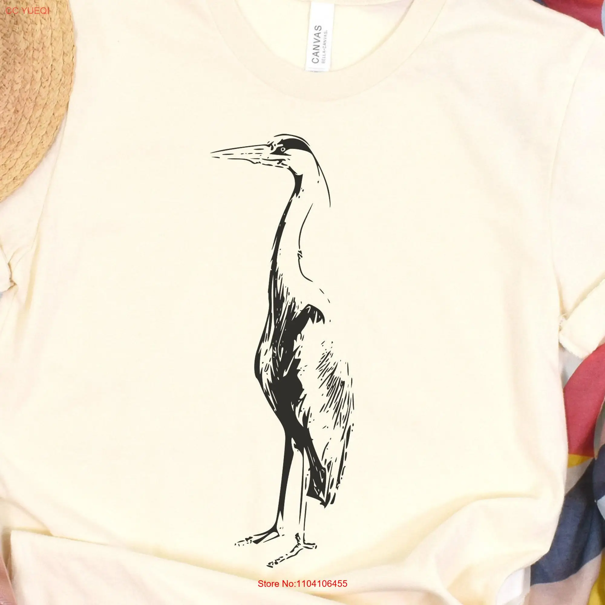 Great Blue Heron T Shirt Minimalist Bird Design for Birders and Birdwatchers Nature Lover Unique Wildlife Art