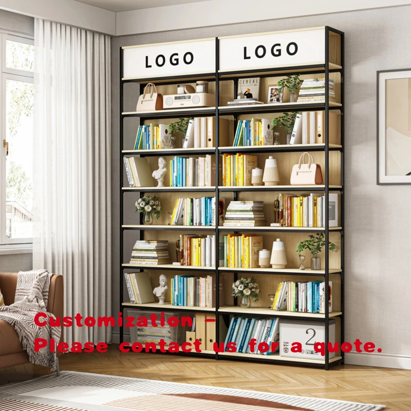 custom.Customized New Selling Modern Metal Wooden Display Shelf Racks Single-side Heavy Duty Supermarket Shelf with Cabinet