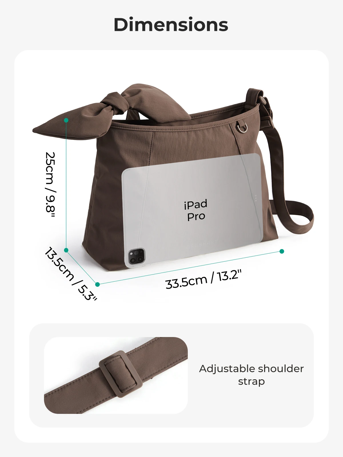 BAGSMART Damen-Umhängetasche mit großem Fassungsvermögen, lässige Schulterhandtasche, wasserdichte Reisetasche, multifunktionale Schultertasche für Übernachtungen – Detail 4