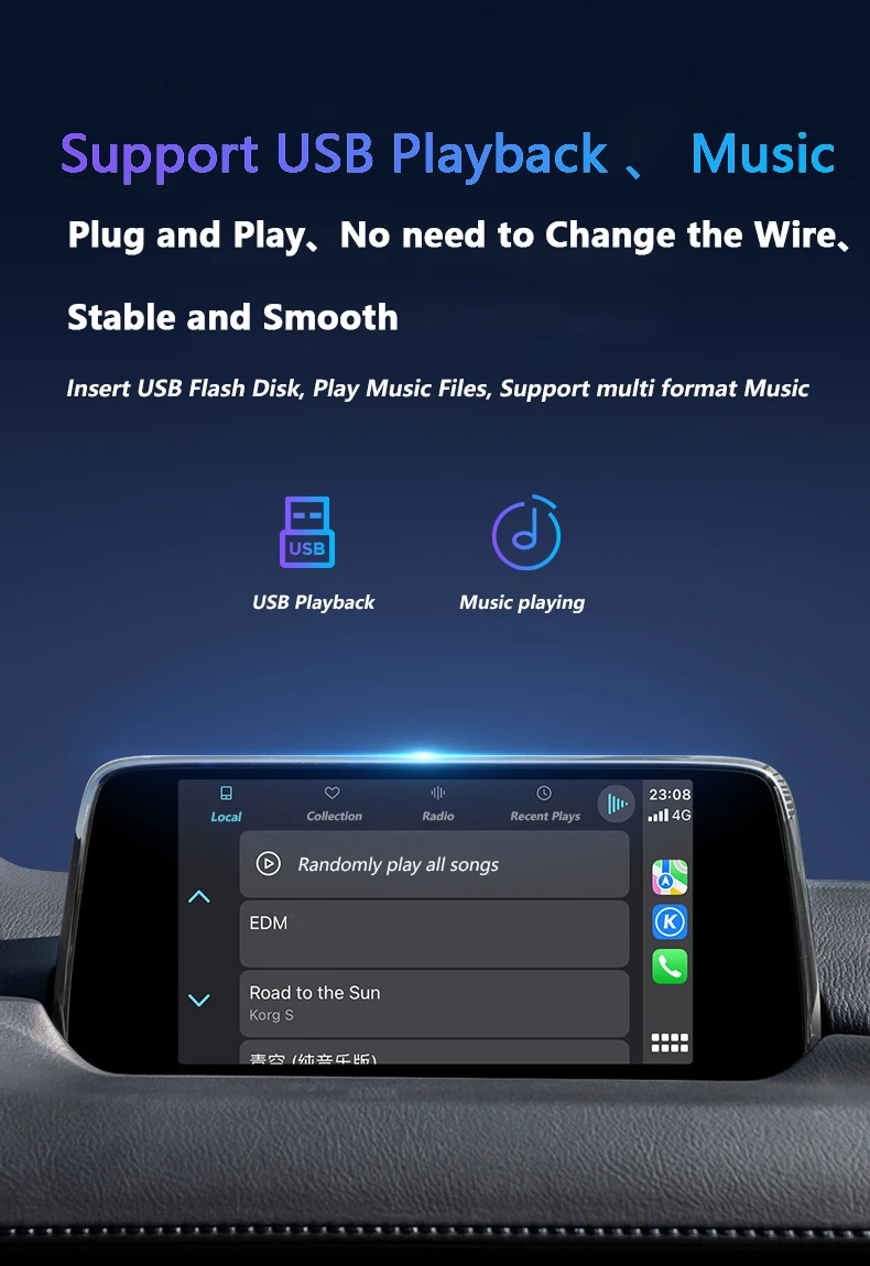 P2 Kabelgebundener Carplay Android Auto Adapter für Nachrüstung Mazda 2 3 6 CX3 CX5 CX8 MX5 USB HUB Kit TK78669U0C 00008FZ34 – Detail 12