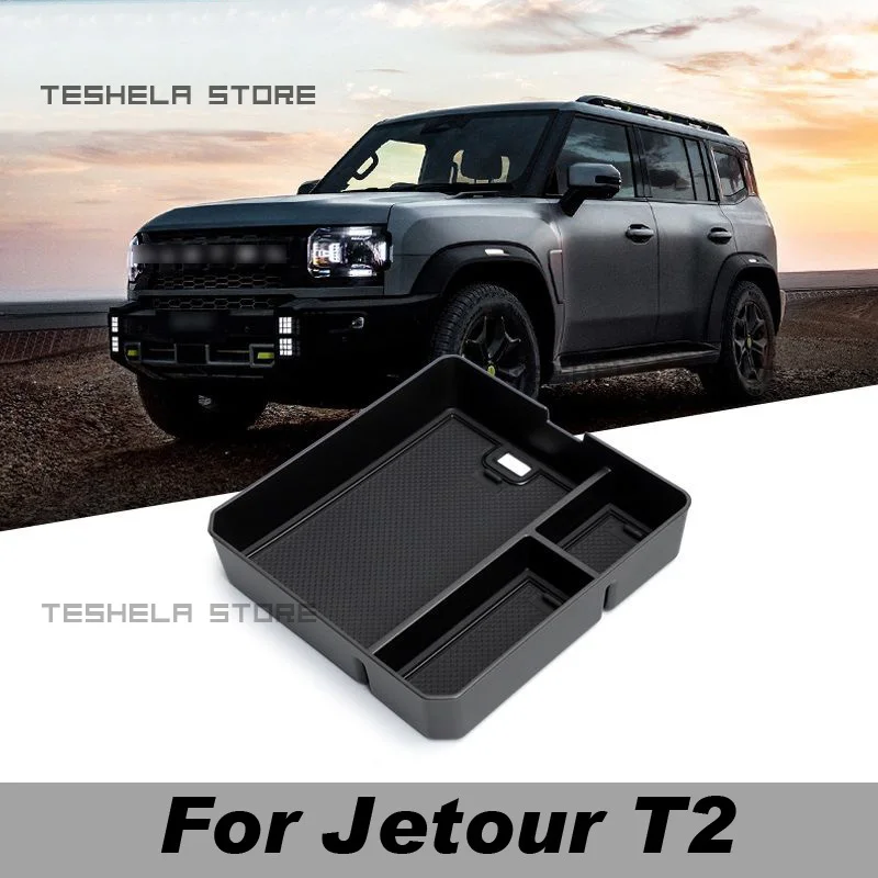 For Jetour T2 Traveler 2023 2024 Car Central Armrest Storage Box Content Center Console Accessories Stowing Tidying Plastics