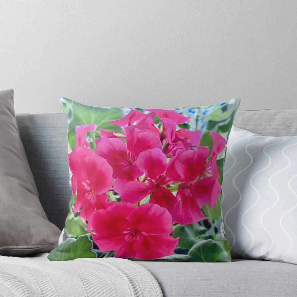 Pink Geranium Throw Pillow Throw Pillow Covers Pillowcases pillow