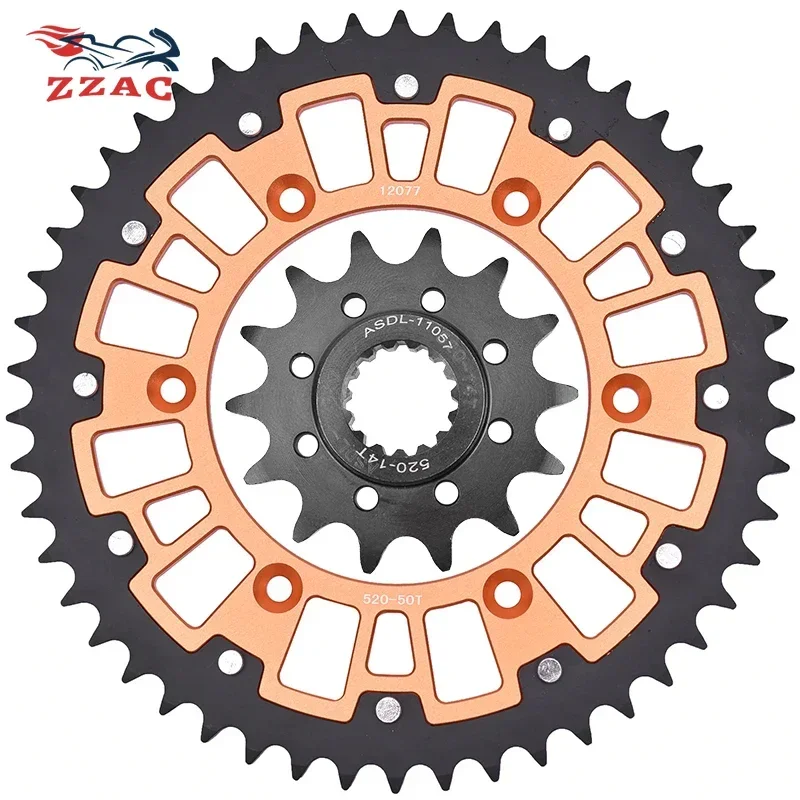 520 50T 14T Steel Aluminum Composite Front Rear Sprocket Kits For KT/M 300 XC-W 350 SX-F XC-F LC4 360 380 SX EXC 400 450 500 520