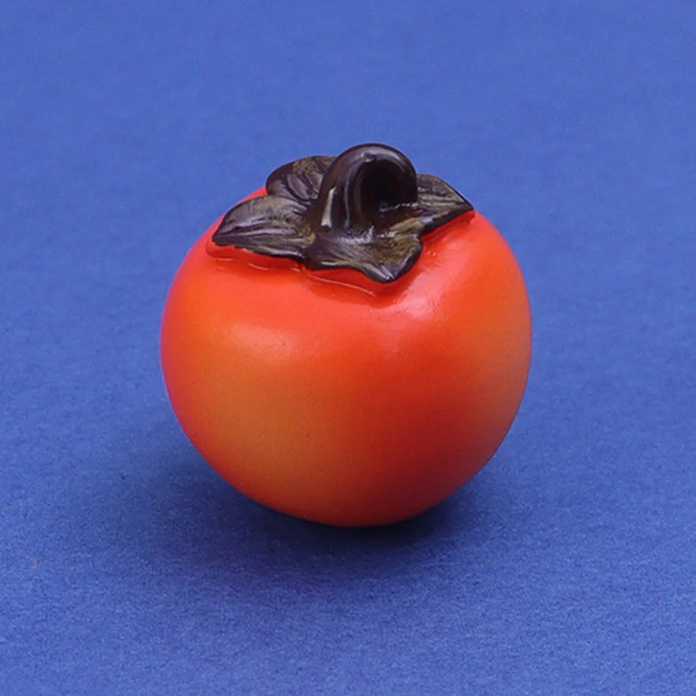 

6pcs Mini Fake Persimmon Lifelike Resin Fruit Decoration For Home House Showcase Scene Montessori Educational Photography Prop