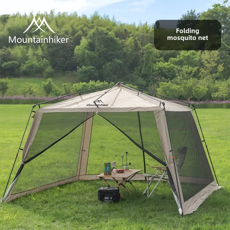 Outdoor Camping Mosquito Net Automatic Tent Waterproof Silver Glue Anti-ultraviolet Beach Picnic Awning Camping Equipment 6-15 P