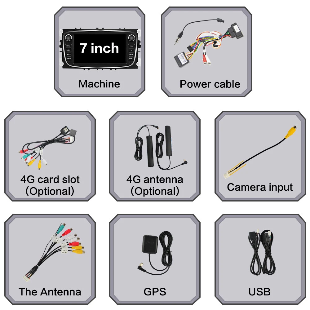 Car Android 11 CarPlay Radio Android auto Multimedia Player For Ford Focus S-Max Mondeo 9 Galaxy C-Max GPS Navigation Video 2Din