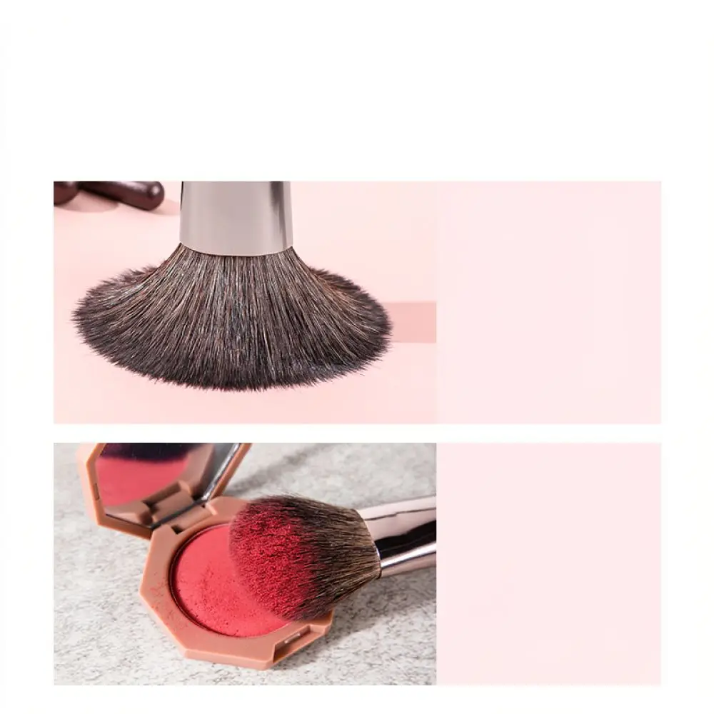 Soft Makeup Brush Set For Travel Portable Cosmetic Applicator Natural Wool Fiber Bristles Eye Shadow Powder Beauty