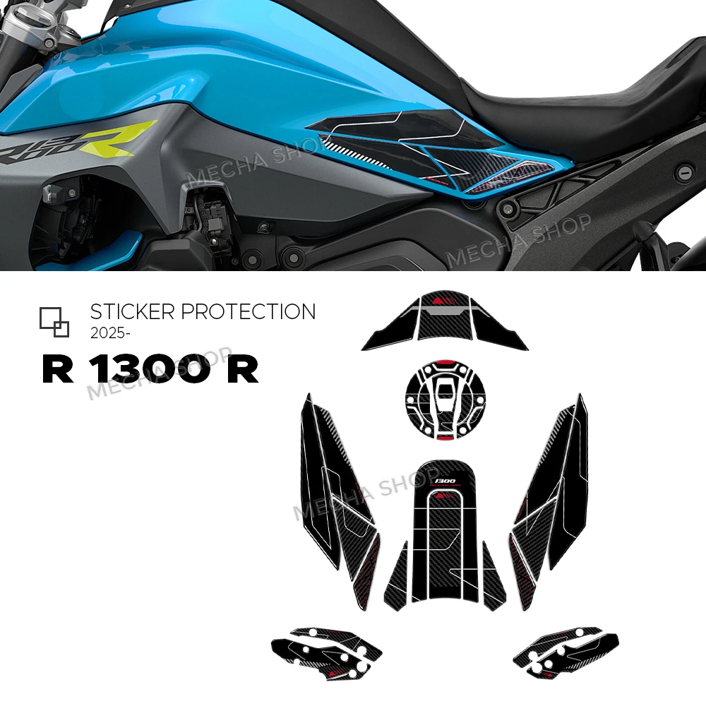 

R1300R Tank Pad 3D наклейка из смолы, наклейка на мотоцикл, защитная наклейка, комплект для R 1300 R 2025 2026