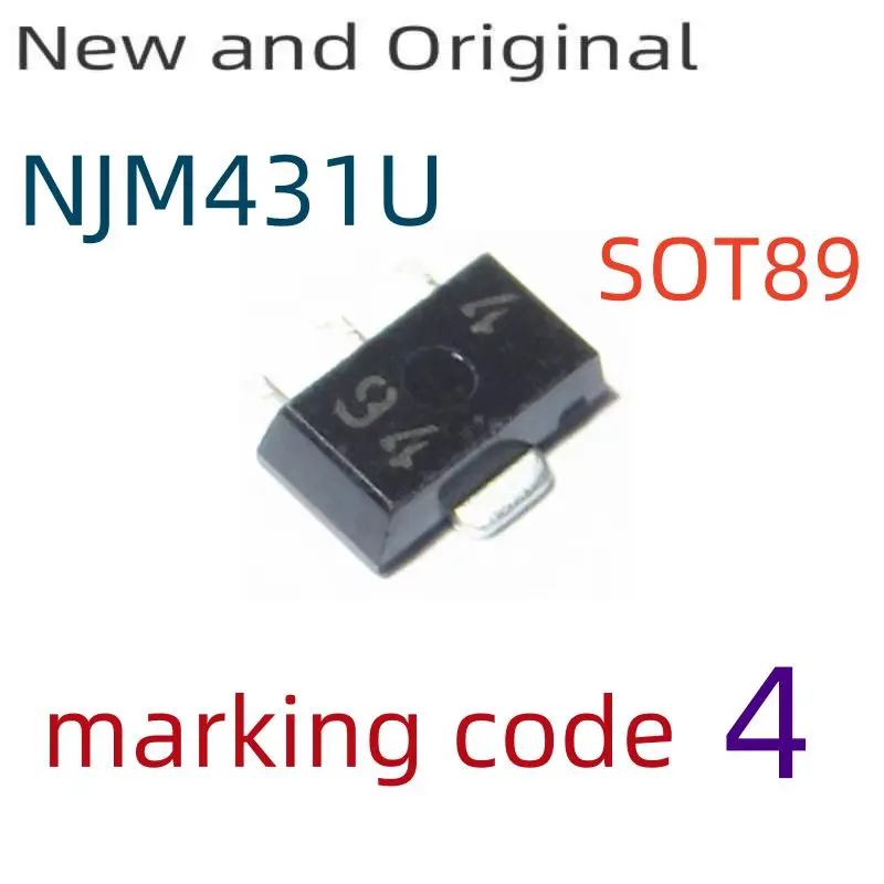 

NJM431U SOT89 37V 100mA ADJUSTABLE PRECISION SHUNT REGULATOR marking code 4
