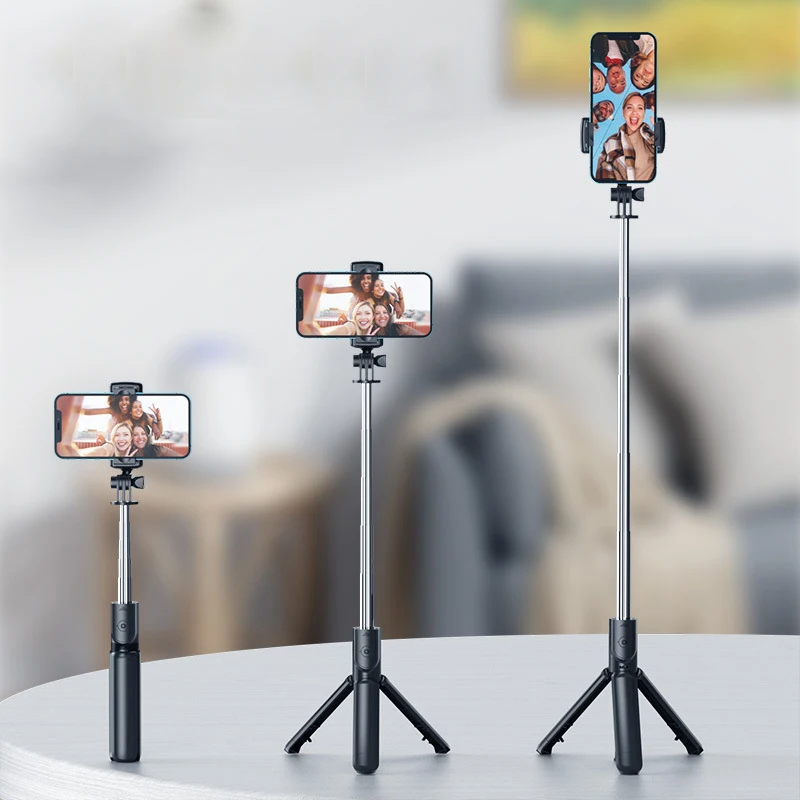 Selfie Stick with Fill Light Tripod with Bluetooth Remote Shutter Retractable Rod for iPhone Xiaomi Huawei for Tiktok Video Live