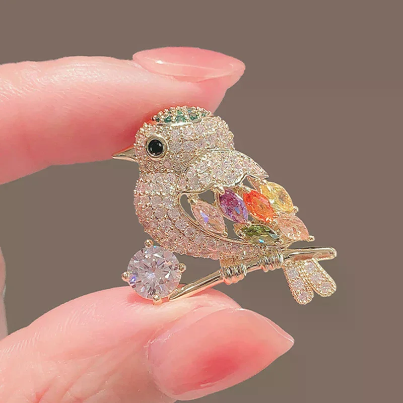 1Pc Lovely Magpie Birds Brooch For Women Rhinestone Trendy Animal Jewelry Coat Dress Lapel Pins Wedding Party Gifts