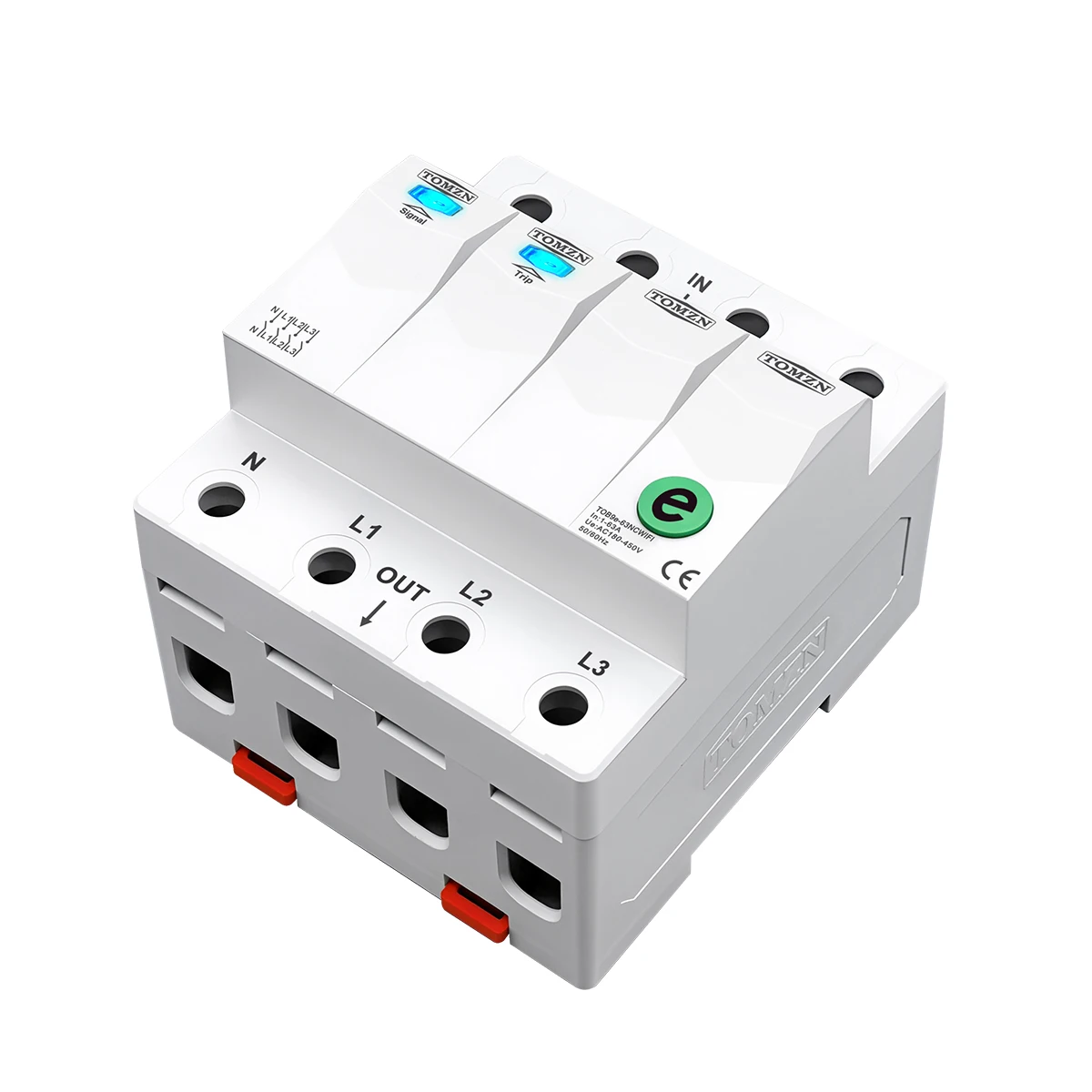TOMZN EWeLink 4P WiFi Smart Circuit Breaker 63A AC120V 230V 240V 400V 3 Phase Remote Control Switch Timer Delay Cyclic Timing