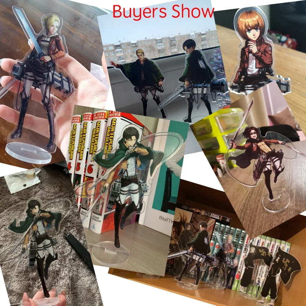 Figurka anime Atak na Tytana Dwustronny akrylowy stojak Model Płyta Shingeki no Kyojin Dekoracja biurka Znak stojący na prezenty dla przyjaciół